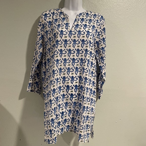 Roberta Roller Rabbit Other - Roberta Roller Rabbit Womens Monkey Print Swim Coverup Beachy Resort Cotton Sz M